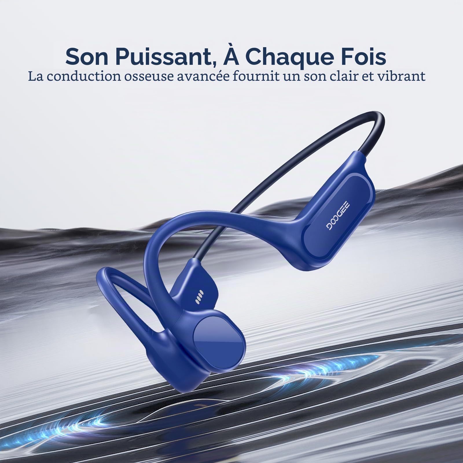 Écouteurs à Conduction Osseuse,Étanches Ip68,Écouteurs de Natation,avec Une Autonomie de10 h,Bluetooth 5.4sans Fil,Ouverts,32Go,Mp3,Double Mode,pour Le Cyclisme,Natation et Remise en Forme,Blue