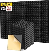 YOPIN 【自己粘着】吸音材 防音材 30*30*5cm 高密度 極厚 吸音パネル 設置簡単 室内装飾 DIY 難燃 保温 消音 防音 賃貸 剥がせる 吸音シート 壁用 24枚