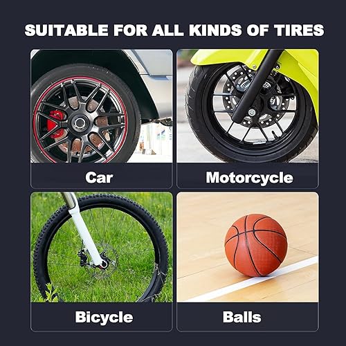 Miniatura 5 de Inflador de neumáticos, compresor de aire portátil, eléctrico inalámbrico, bomba de aire inalámbrica de 150 PSI para neumáticos de automóvil, bomba