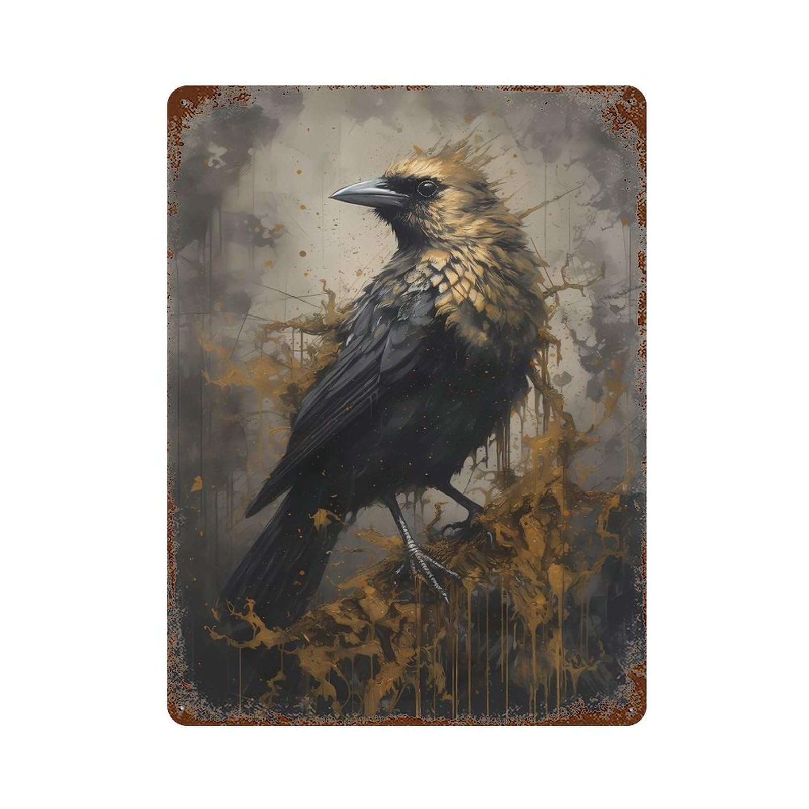 Garage Style Sparrow Beloved Decorative Tin Sign 15.7"x11.8", Farmhouse Wall Decor for Bar And Workshop