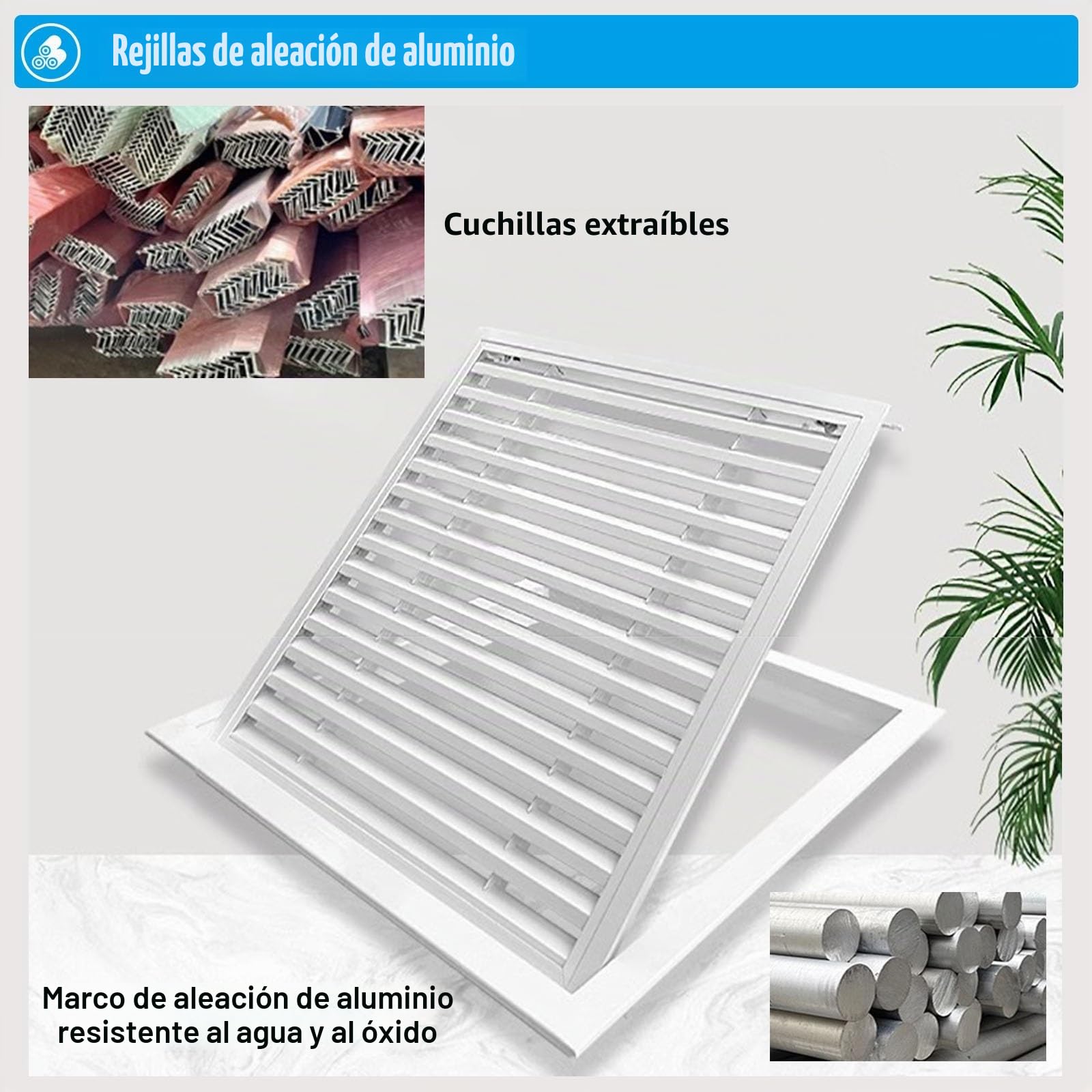 Rejilla Ventilacion Rejillas De Ventilación De Techo, Rejilla De Ventilación Cuadrada/Filtro para Entrada O Extracción, Rejilla De Salida con Filtro(60 x 60 cm)