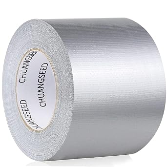 CHUANGSEED Duct Tape Industrial Grade 3 inches x 55 Yards 164 ft Silver,Heavy-Duty,Waterproof for Crafts & Home Improvement,No Residue