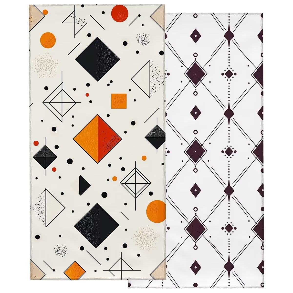 Telo Mare Microfibra, Telo Mare Grande 100x220cm 2 Pezzi, Asciugamano Palestra Donna Asciugatura Rapida, Antisabbia Asciugamano Microfibra, Leggero Asciugamani Palestra per Regalo (Geometria) -4242
