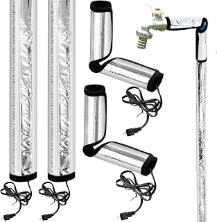 4 Pcs Heat Tape for Water Pipes Blanket 38.5" x 6" with 6.5 ft Power Cord, Winter Heat Tape Elbow Aluminum Foil Freeze Protection Heater Insulation Metal Plastic Pipes,110v, Max Temp 60°