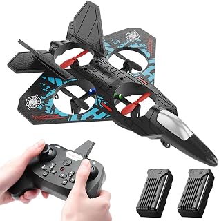 Foam RC Plane for kids 8-16, 2.4Ghz Remote Control Airplane with Light, 360° Flip, Stunt Roll, Hovering for Boys beginners(Blue)