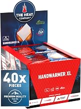 THE HEAT COMPANY Handwarmer XL - 10, 20 or 40 Pieces - EXTRA WARM - XL Hand Heat Pad - 24 Hours Warm Hands - Instant Heat - Air Activated - Purely Natural