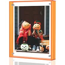 10x12 Picture Frames,Stunning Color Acrylic Photo Frame,Use as 10x12, 10x10, 9X12, 8.5x11, 8x10 Picture Frame and Acrylic Decorative Tray, Orange, 1Pack