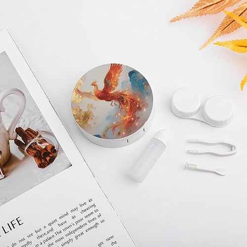 Miniatura 5 de Contact Lens Case Travel GoldenPhoenixFlight Print Contact Cases Box With Mirror Solution Bottle Applicator Removal Tool Kit For Daily Outdoor