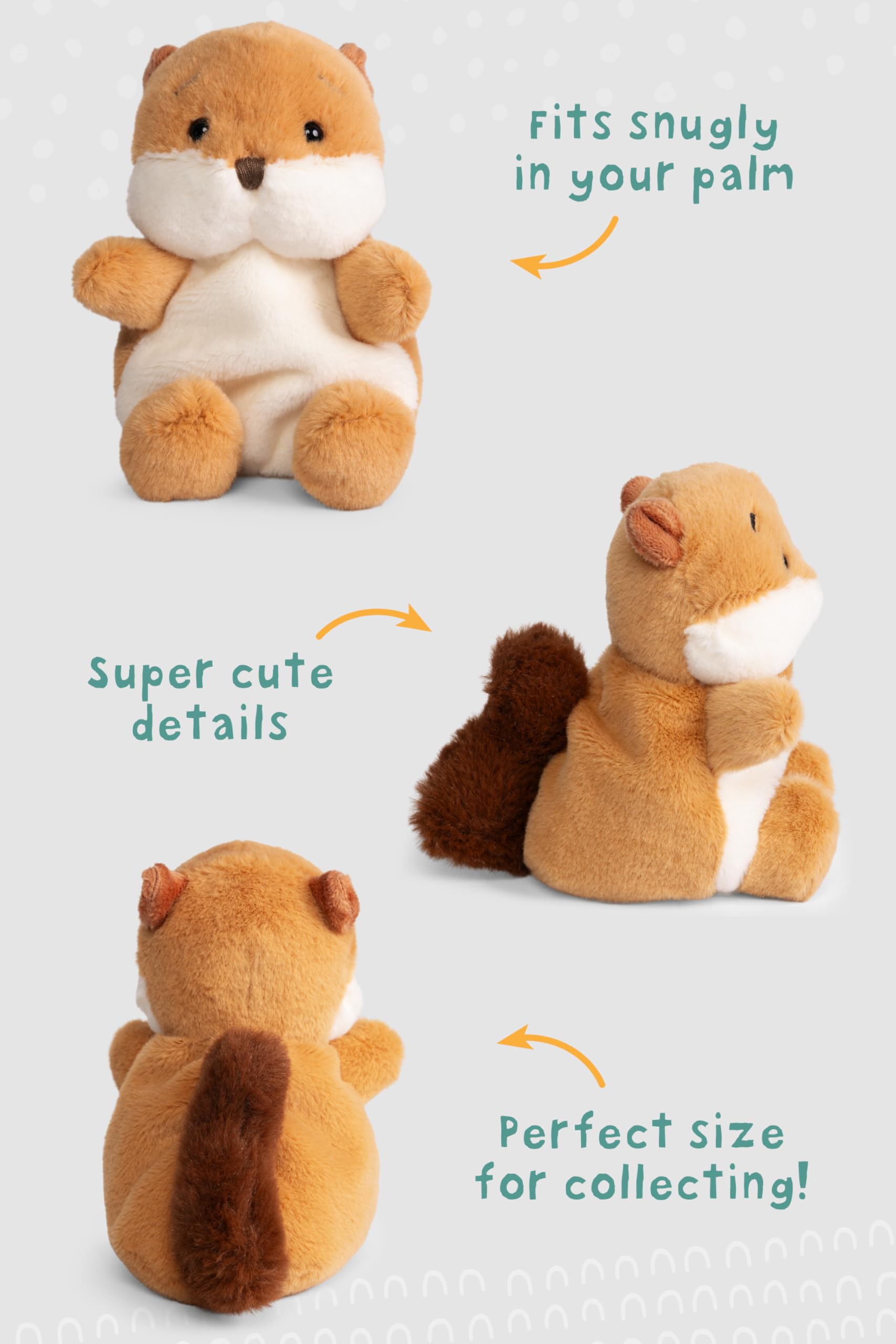 Living Nature LITTLE Snugglies Woodland Squirrel Animal Plush, 10 cm x 10 cm x 16 cm - Image 3