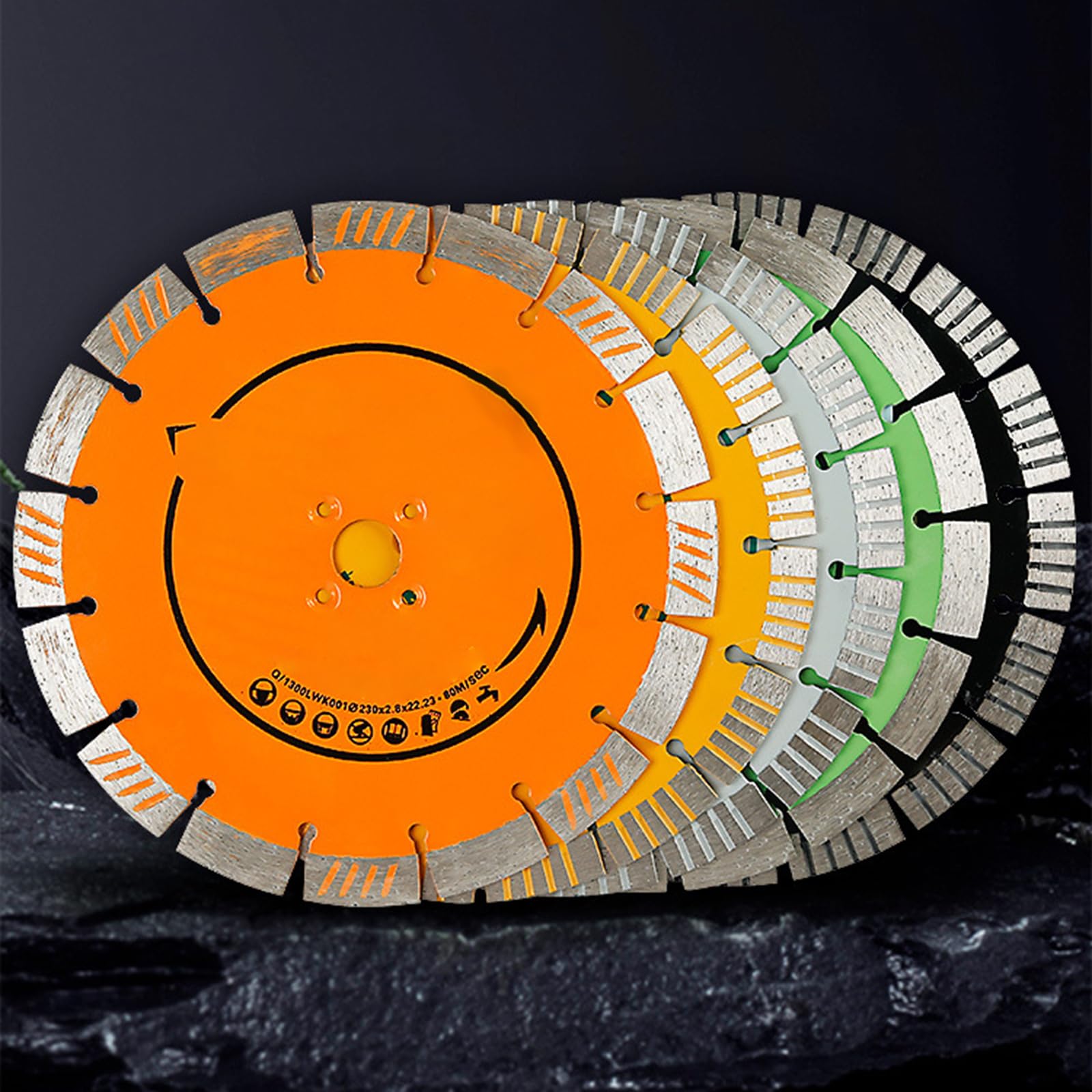 Cut Off Wheels - Ruedas de corte de 23 cm, 3 piezas para cortar granito y otras piedras, ranurar paredes de hormigón (naranja)