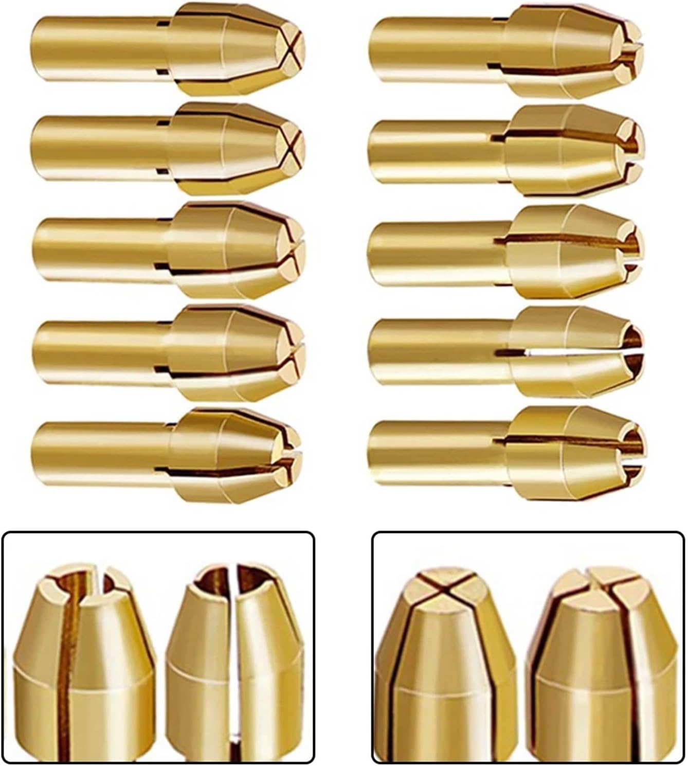 4.2/4.8mm Mini Drill Collet Chuck Shank Brass Chucks Adapter Rotary Tool Bit Clamping Nut Adapter For Electric Motor Shaft 10pcs(4.8mm)