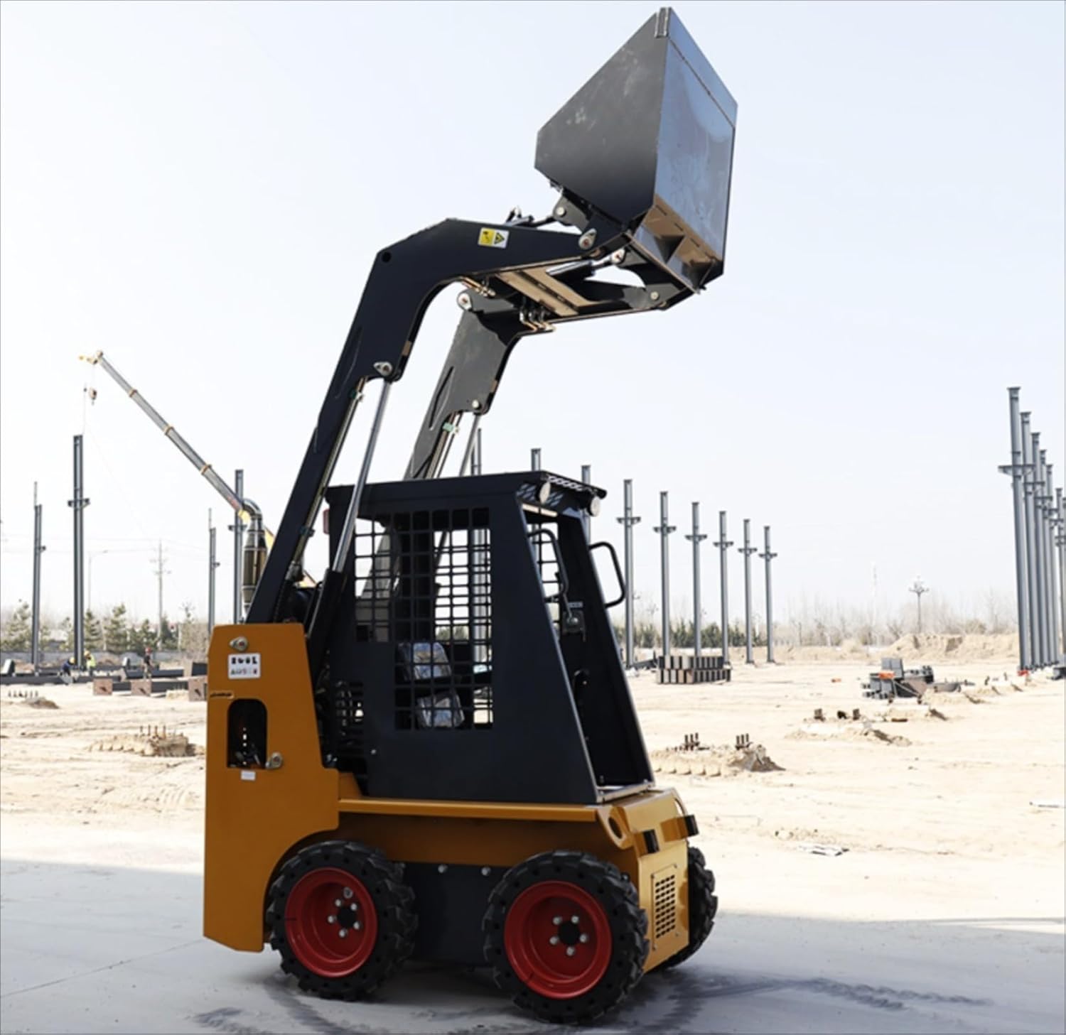 Skid Steer Loader Tracked Crawler Reinforced Heavy Duty Structure Multi Attachment Compatible for Land Clearing Construction Site Development Farm Property Upkeep Snow Removal Debris Handling