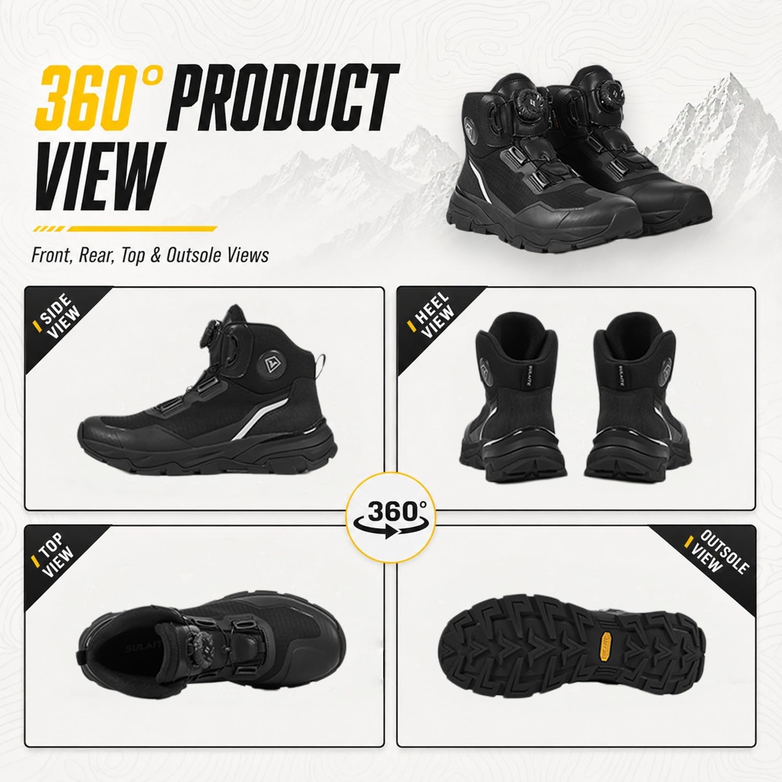Scarpe Moto Uomo Estate Traspirante Protezione Caviglia TPU Stivali Moto | Suola antiscivolo, chiusura rotativa e supporto per la caviglia, ammortizzazione eva per guida su strada e città