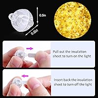 Vista 3 de ZGWJ 50 piezas de luces de globo mini, funciona con pilas, luz redonda impermeable LED de tiempo de espera prolongado para globo de cumpleaños