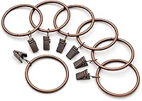 Vista 1 de HD6063 Paquete de 14 anillos de cortina con clips, 2.5 pulgadas de diámetro interior (14, cobre antiguo)