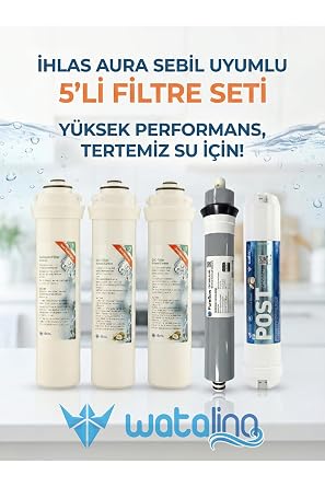 İhlas Aura Cebilon Unique Dijital Su Arıtma Cihazı ile Uyumlu 5'li Ön Filtre Seti