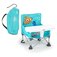 Vista 14 de Bright Starts Pop 'N Sit asiento elevado portátil, uso en interiores/exteriores, asiento de piso con bandeja para alimentación, rosa, 6 meses - 3