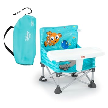 Bright Starts Disney Finding Nemo Pop N Sit Portable Booster, Indoor/Outdoor Use, Floor Seat with Feeding Tray, 6 Mos - 3 Yrs