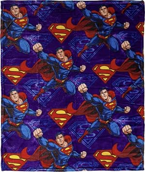 Northwest DC Superman Silk Touch Throw Blanket, Purple, 40 x 50 Inches, Polyester | Polyester