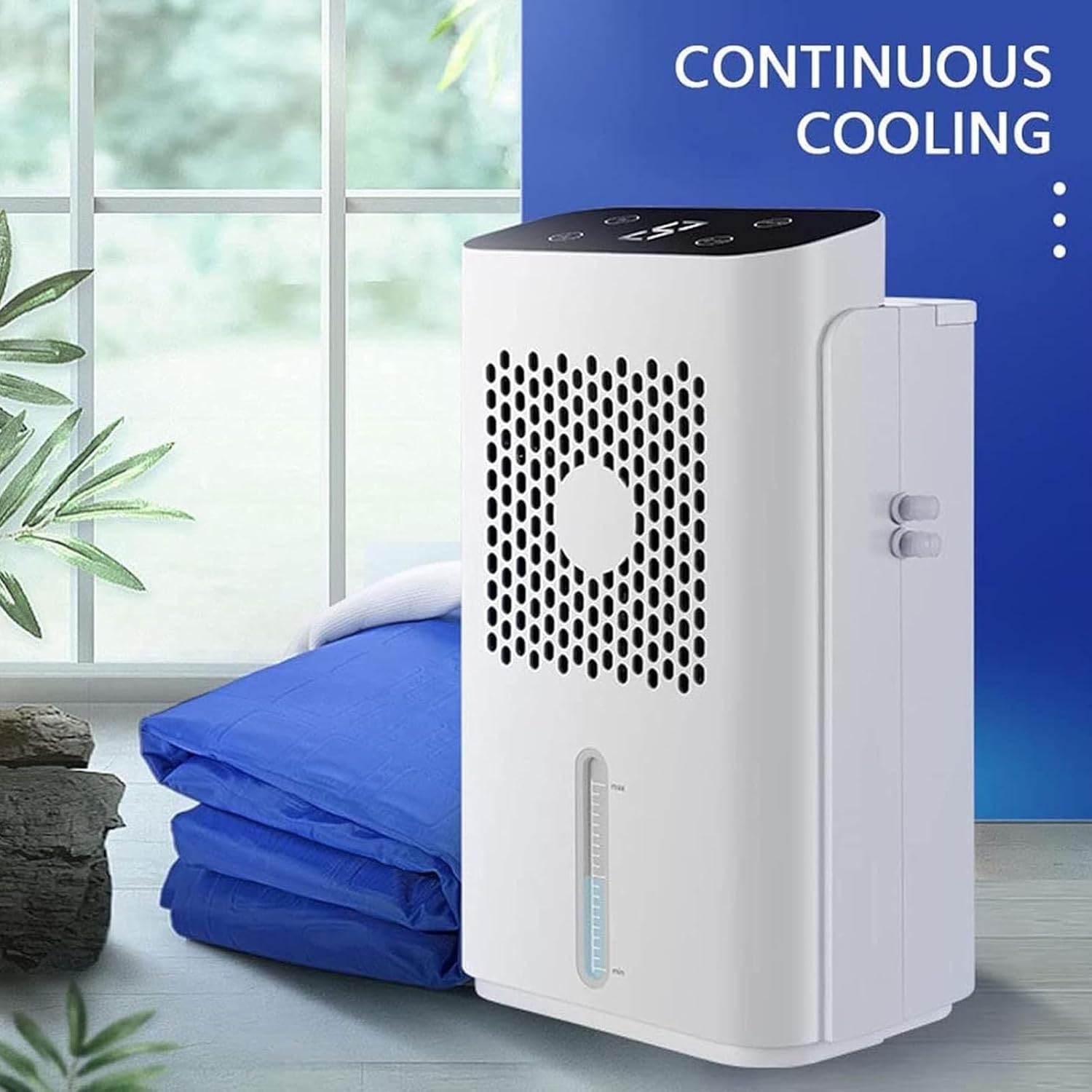 Water Cooled Mattress Pad,8W Water Cooling Pad Bed Cooling System,Low Noise Portable Bed Chiller with 1.7L Water Tank for Summer(160 * 140cm)
