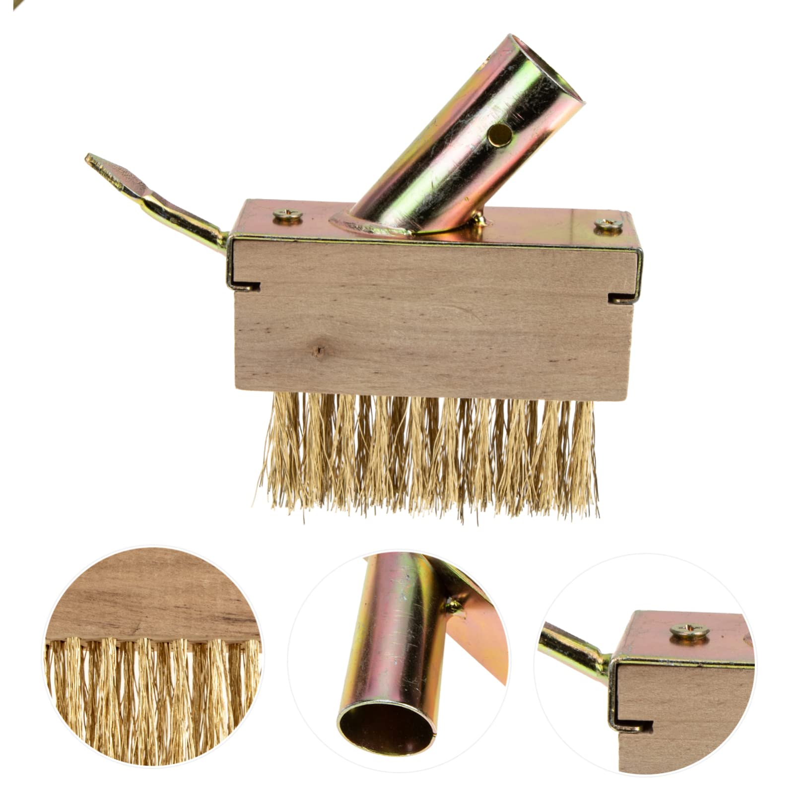 ifundom 5 Piezas cepillo de deshierbe Cerdas acero Herramienta de borrado Eliminación bloquear quitando cable cepillo de alambre para grietas cepillo de limpieza de musgo de madera Caqui