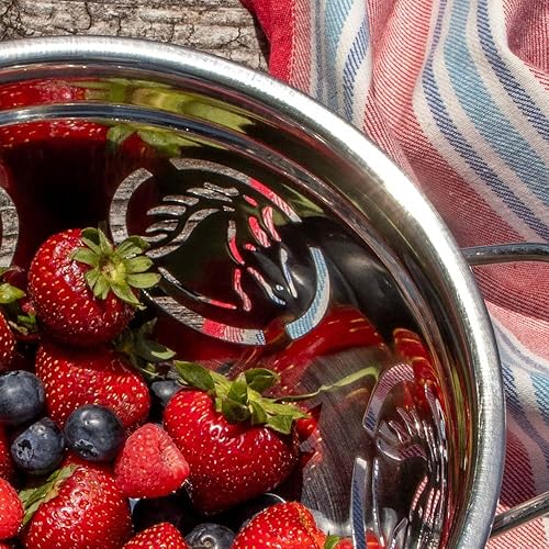 Miniatura 2 de Rod's - Colador de silueta de cabeza de caballo, acero inoxidable, base de 6 pulgadas, capacidad de 4 cuartos de galón, estilo occidental