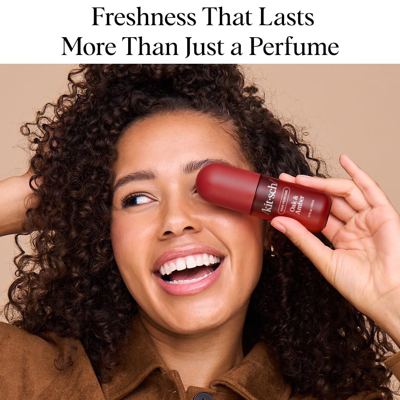 Kitsch Hair Perfume for Women - Oak & Amber | Clean, Deodorizing & Patented Odor-Eliminating Technology Hair Spray & Body Mist - Freshen Hair, Body & Pillows- Berries and Blooming Jasmine Scent - 50mL - Image 3