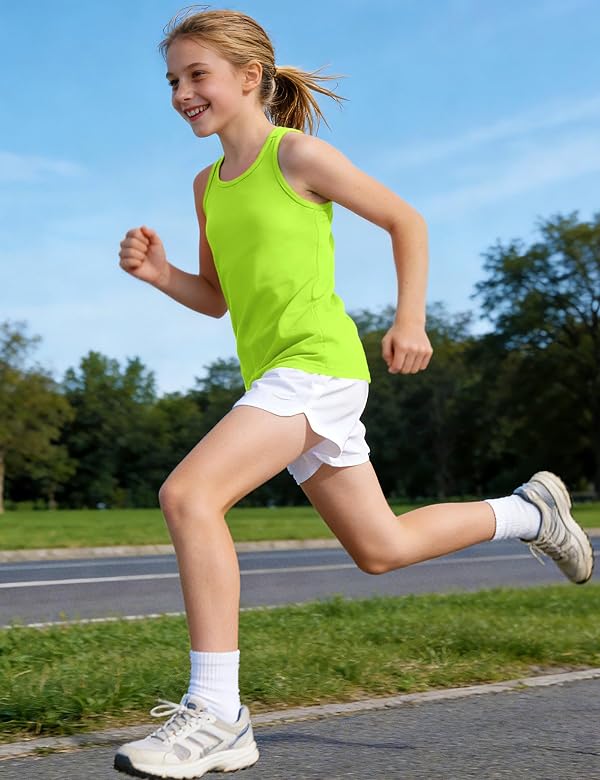 HASMES Girls Tank Tops Racerback Kids Athletic Sleeveless Shirts by HASMES - Image 3