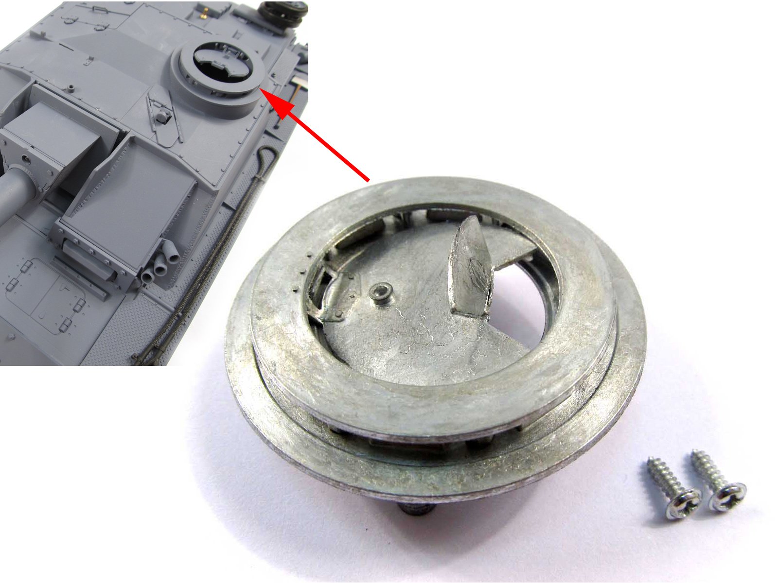 Mato 1/16 1:16 RC 3868-1 Tank Part Germany Stug III RC Tank Model Metal Cupola with Opening Hatch Metal Upgraded Parts