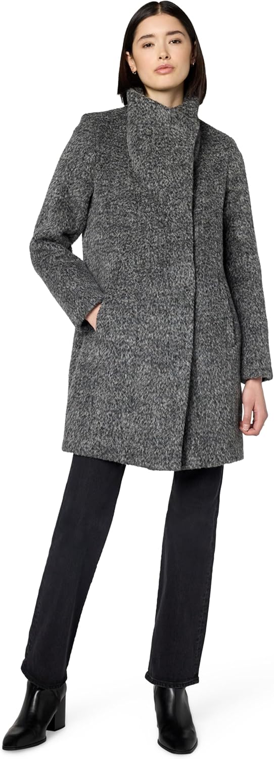 Kenneth Cole Women's Houndstooth Wool Blend Knit Coat
