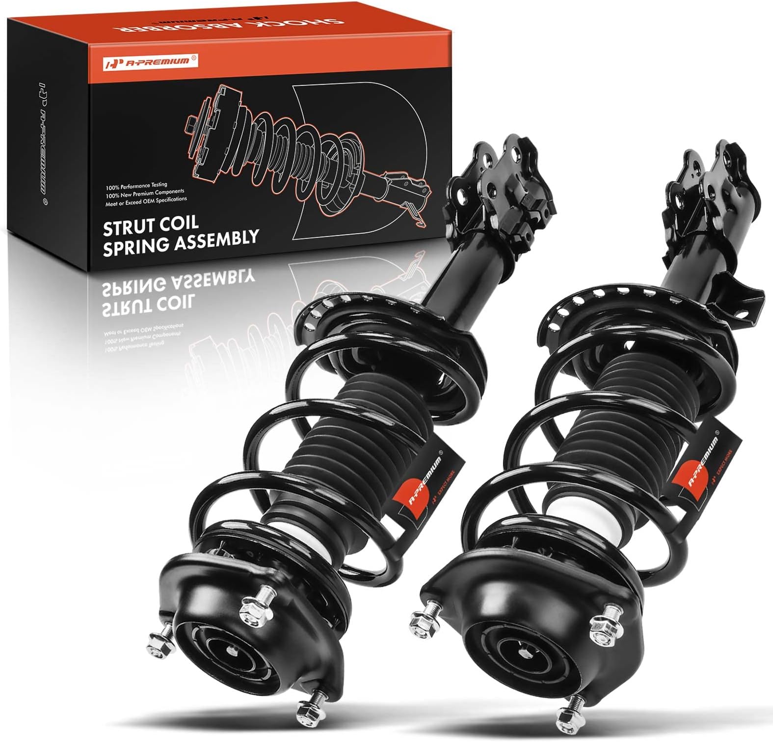 Front Complete Struts Compatible with Hyundai Elantra (GLS, Limited) 2011-2013, Elantra 2014-2016 - 2x Replacement Suspension Shock Absorber with Coil Spring Assembly