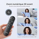 DEPSTECH DW50 Pro Webcam 4K, Ultra HD Webcam pour PC, Zoom Avant 3X, Capteur 1/2.55", Double Micro Antibruit, Télécommande, Caméra Streaming Autofocus pour Portable Mac, Teams, Skype, Appel Vidéo - 3