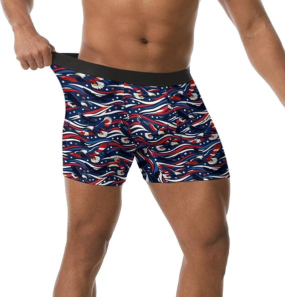 Mens Boxer Briefs Funny Moisture Wicking Underwear Gag Gifts | Funny Underwear for Men, Mens Breathable Boxers with Fun Pattern, Stretchy Novelty Boxer Briefs, No Fly