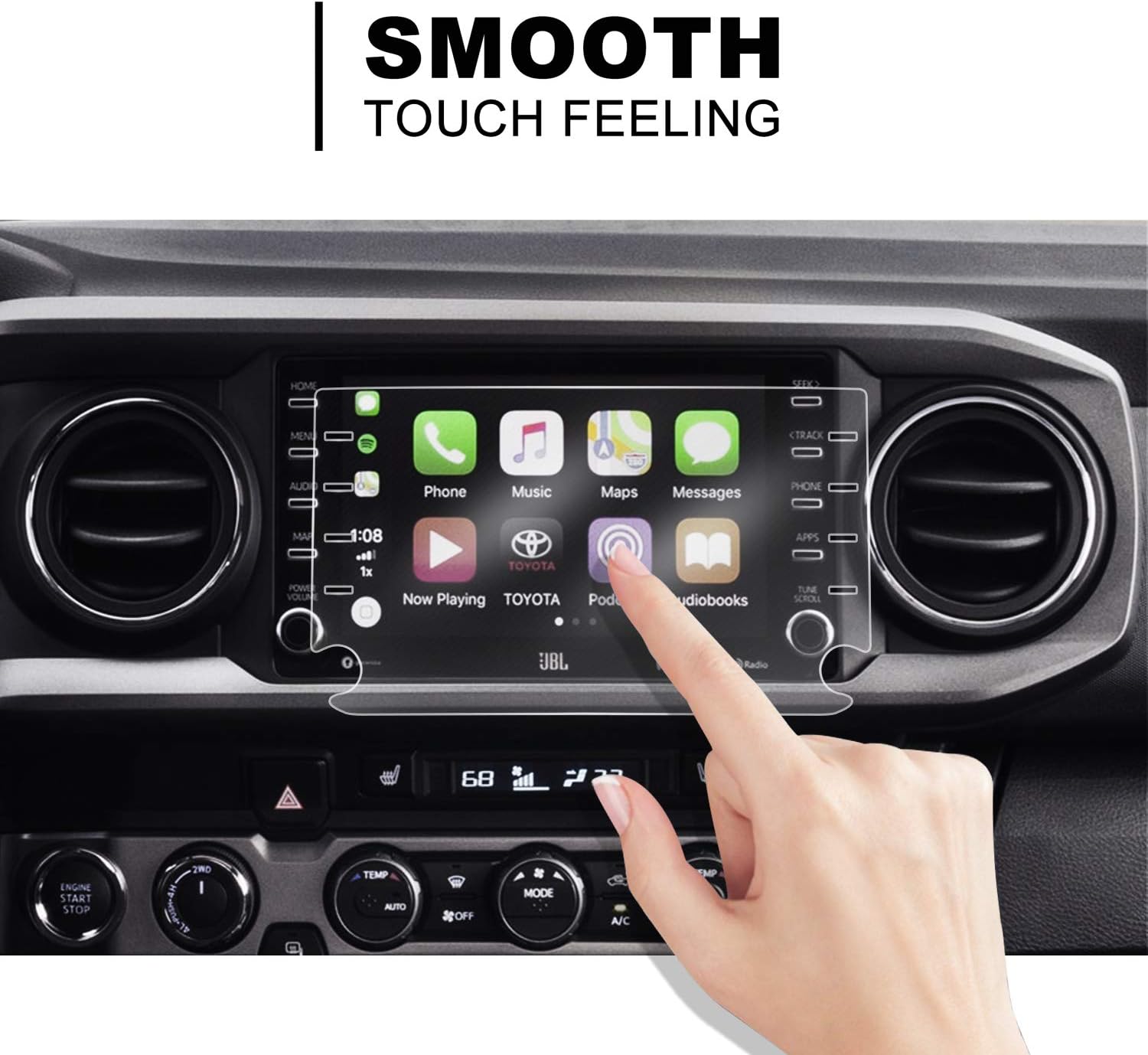 2Pack LFOTPP 2019 2020 Tacoma 8-Inch Control Screen Protectors, PET Plastic Center Touch HD Crystal Clear in-Dash Navigation Protective Film