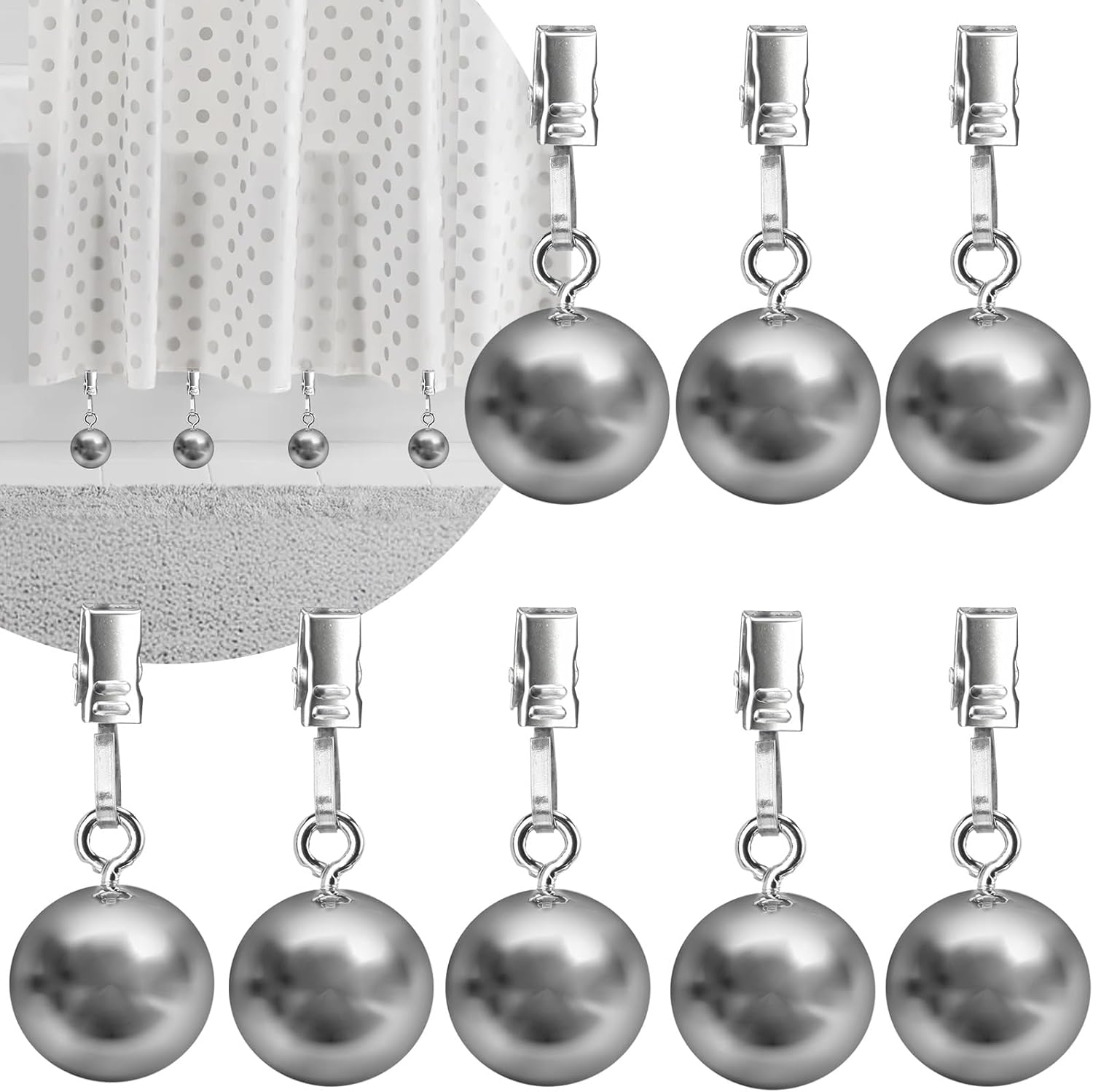 10 Pack Shower Curtain Weights, Prevent Curtain Liner from Blowing Around, Stainless Steel Shower Liner Weights Clip Down Curtain, Garden Flags Tablecloth