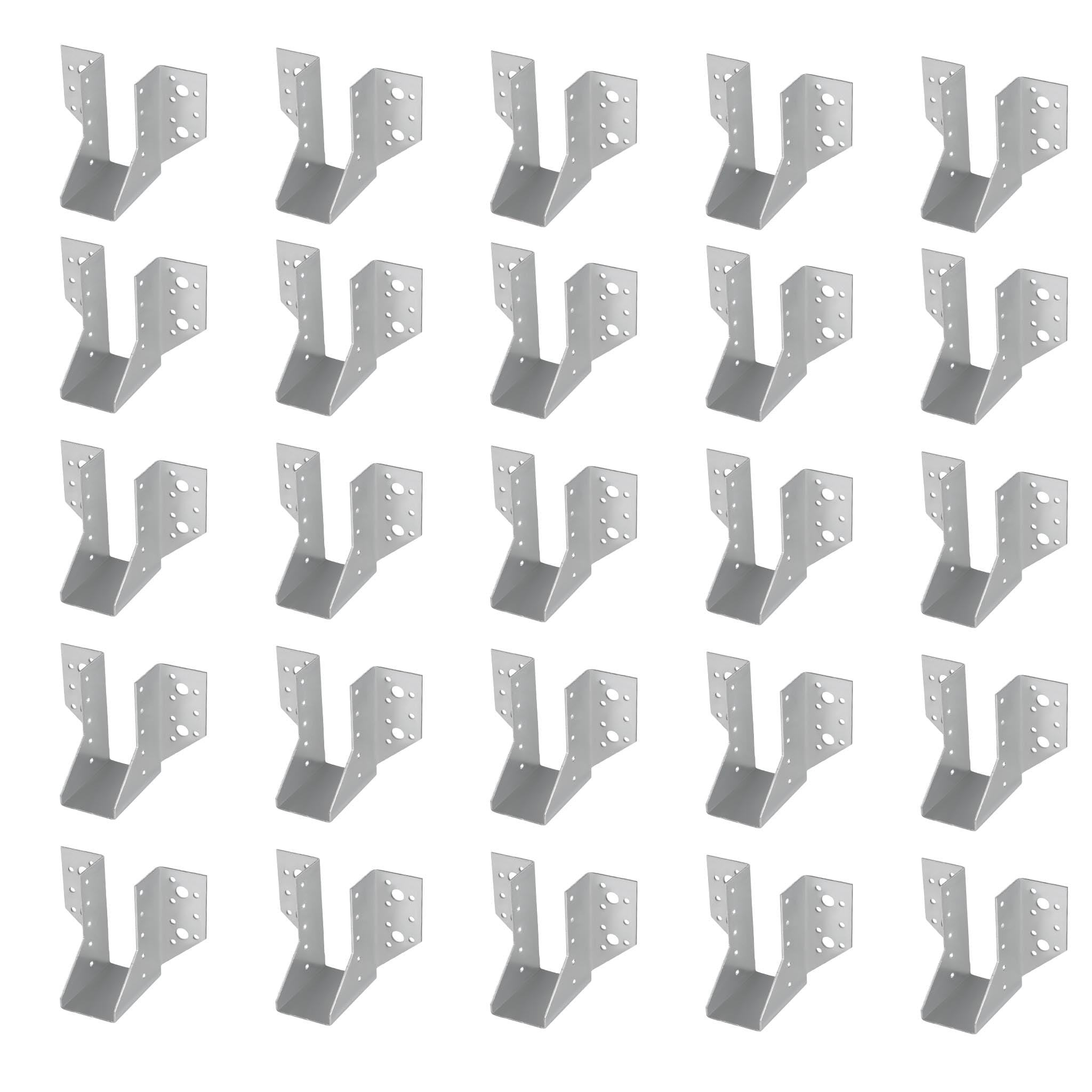 KOTARBAU® Joist hanger wood connector made of galvanised steel joist hanger joist connector heavy duty beam connector wooden beam connector wooden beam, silver, 50 x 105 mm