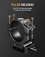 Vista 5 de Pinty Anillos para mira de 30/34 mm, juego de 2 monturas de mira para rifle de 45°, anillos de montaje de mira de aleación de aluminio con altura