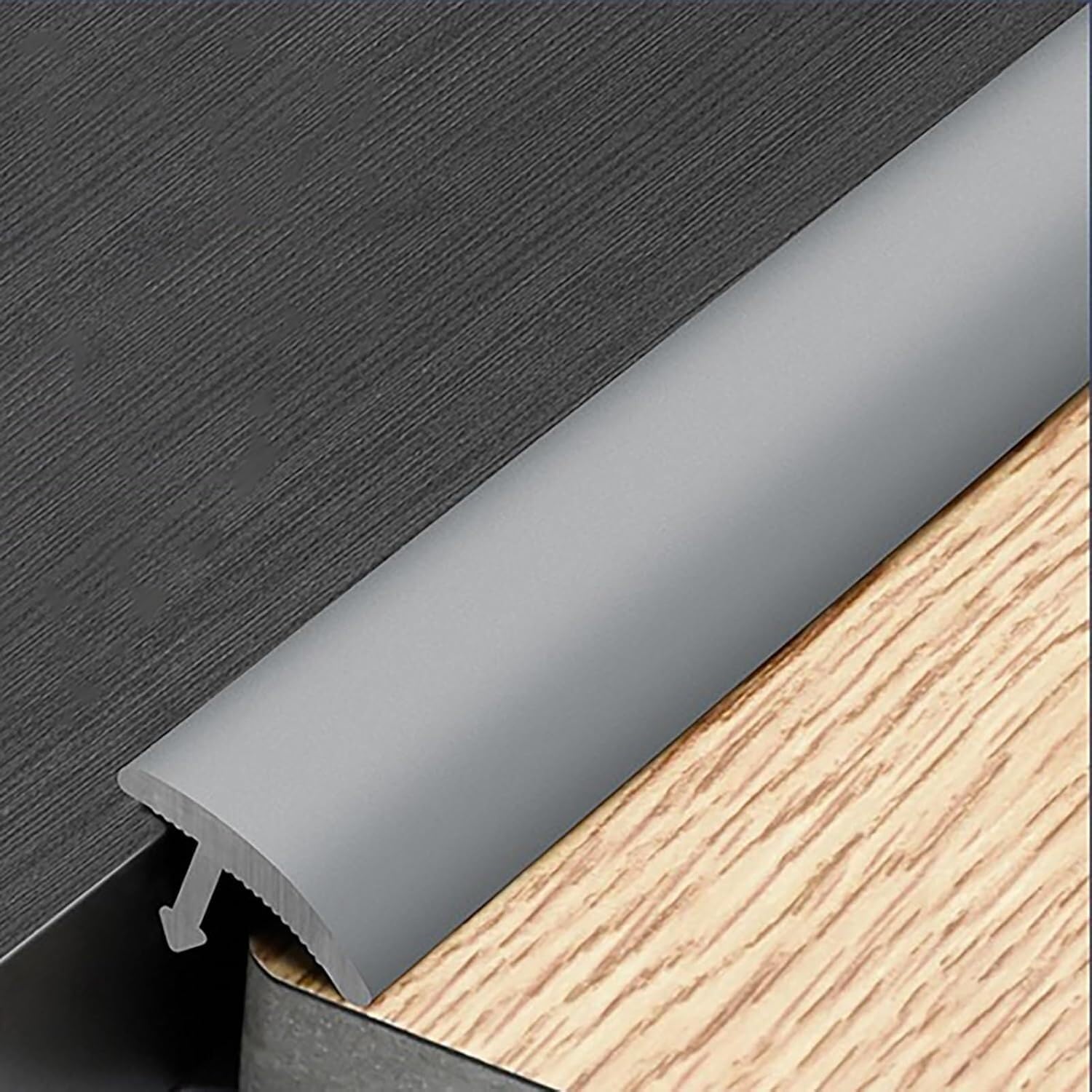 Threshold Strip，Flooring Transition Strip，Floor Transition Strip T Molding Transition Strip, Metal Threshold Divider Reducer Guard for Bathroom, Interior Edging Reducer Cover for Uneven Floors(Gray)