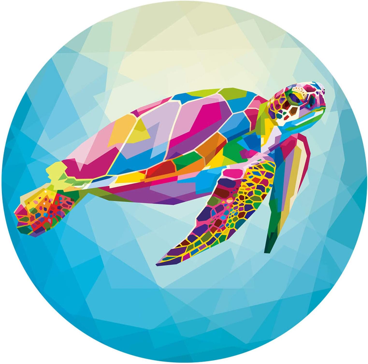 Nakapa Round Mouse Pad,Non-Slip Rubber Base Mousepad 7.9x7.9 inches Mouse Mat for Working Gaming Laptop and Computer (Colorful Turtle)