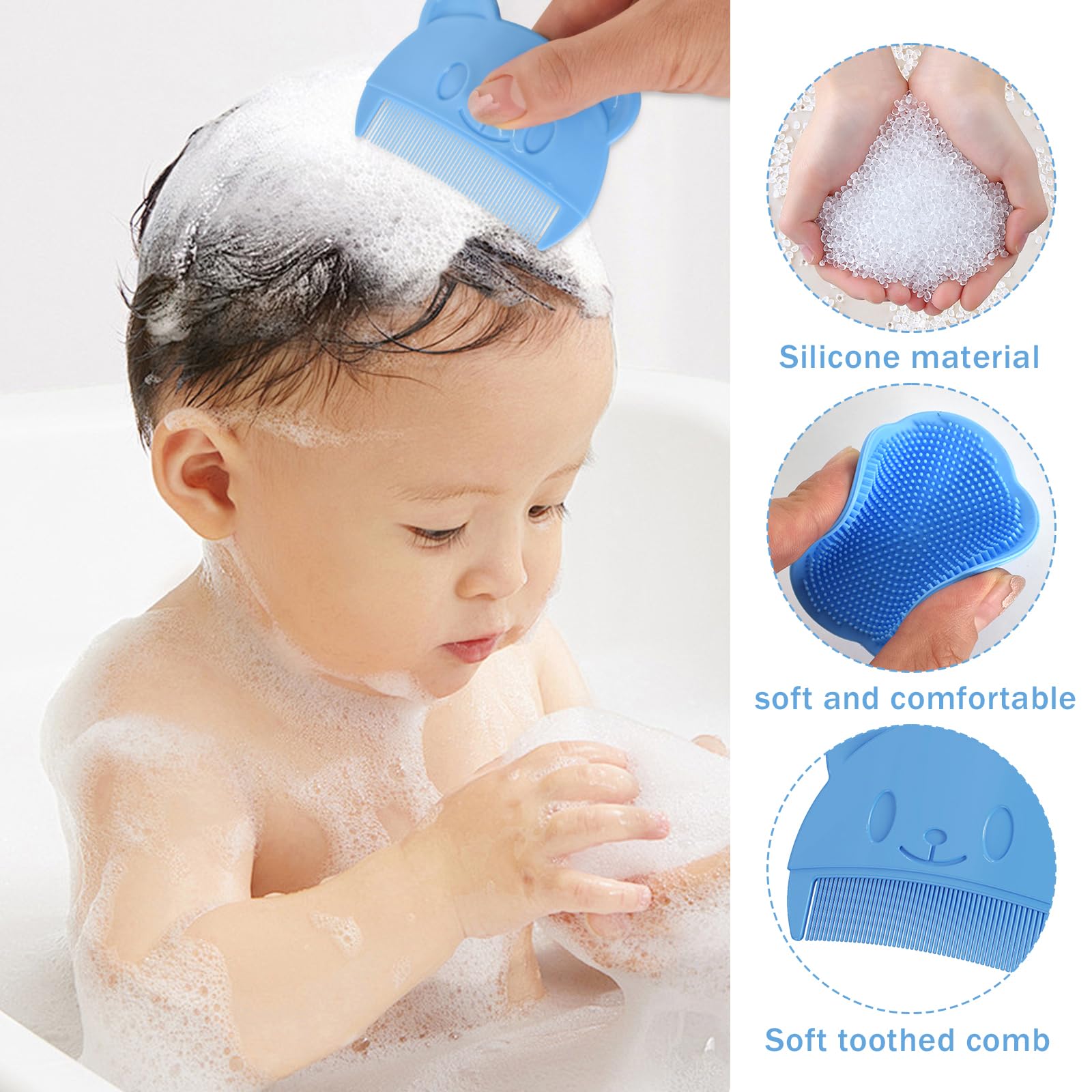 Kit Pettine Crosta Lattea Per Neonati - 6 Pezzi Con Spazzole Morbide - Foto 9