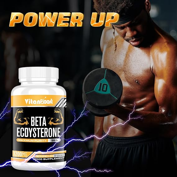 Beta Ecdysterone Supplement 1200mg | Exercise Performance, Strength and Protein Synthesis, 98% Maximum Purity Formulated for Enhanced Absorption (60 Count (Pack of 2))