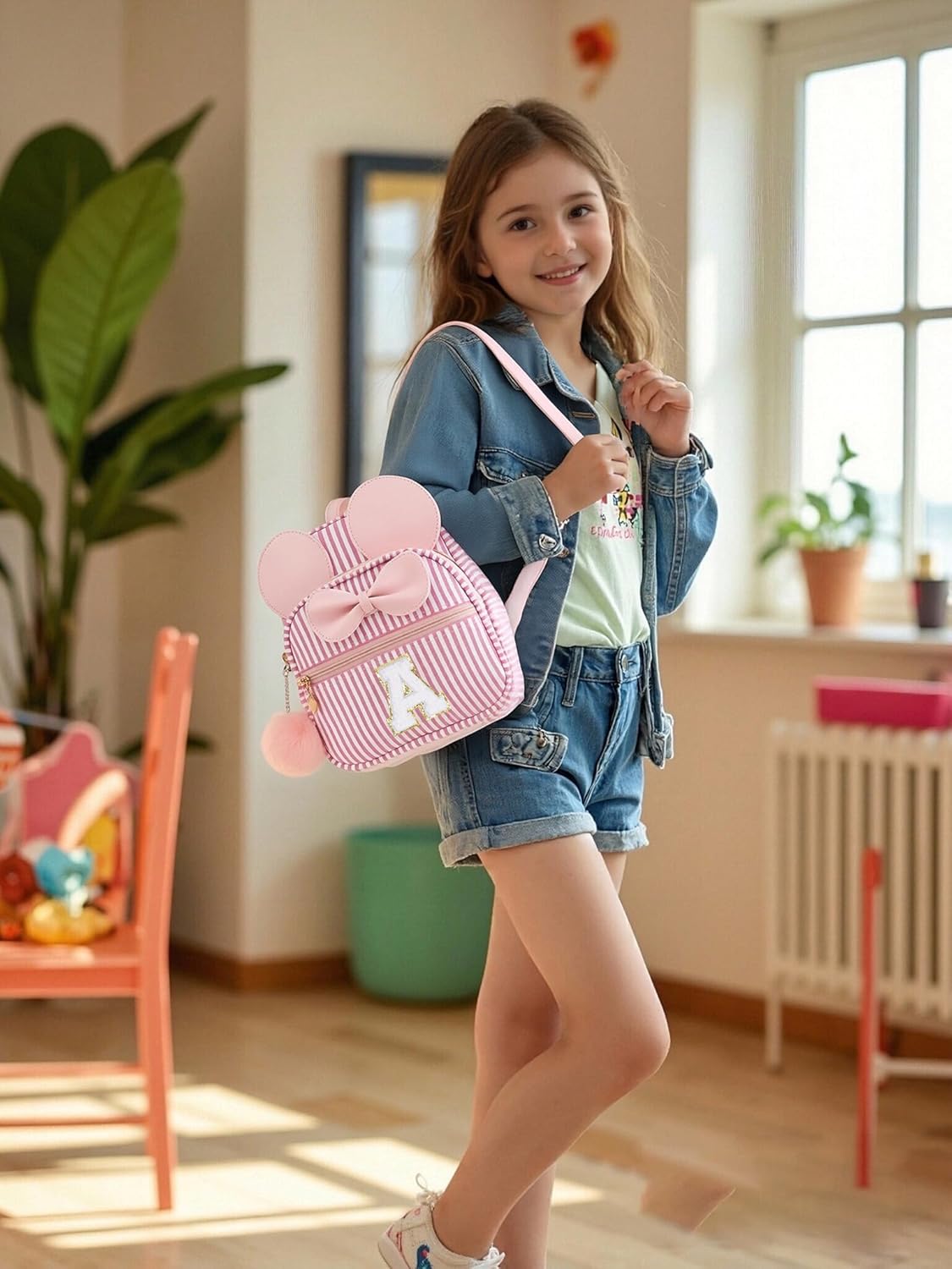 Initial Mini Backpack for Girls Trendy Stuff Birthday Gift, Small Personalized Mouse Purse for Toddler Kids - Image 2