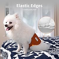 Vista 7 de Bandas para el vientre para perros machos (paquete de 5), pañales para perros pequeños lavables y reutilizables a prueba de fugas, envoltura