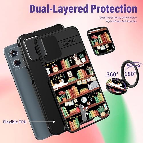 Miniatura 5 de Funermei Funda 2 en 1 para Motorola Moto G 5G 2023 para mujeres y niñas, bonita funda de teléfono con diseño de gato Kawaii femenino de dibujos