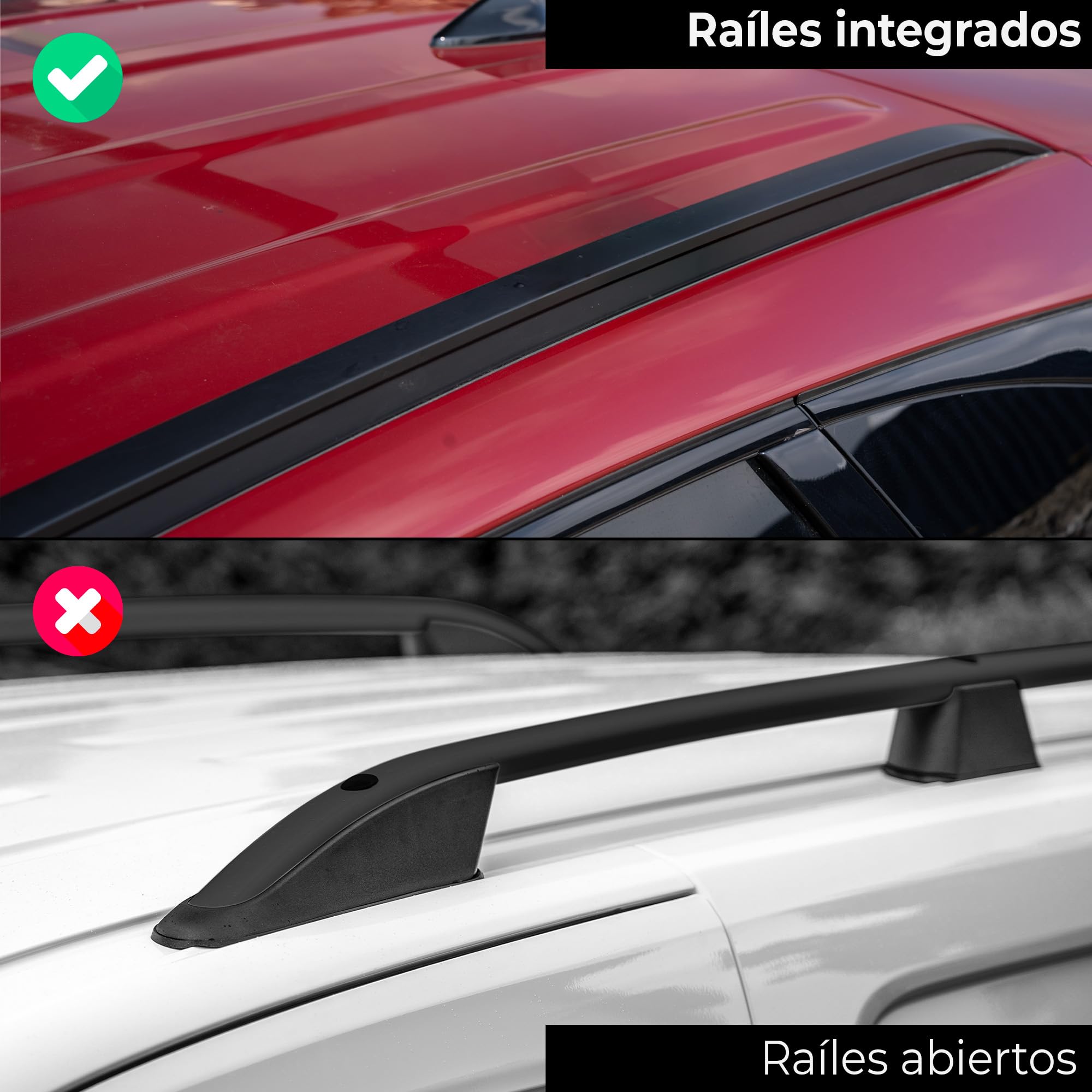 CHROMEMASTER | Barras De Techo Integradas Compatibles con Opel Combo L1 Standard Corto 2018+; Instale En Las Barras De Techo Un Portaequipajes, Un Cofre De Techo O Una Cesta De Techo | Aluminio