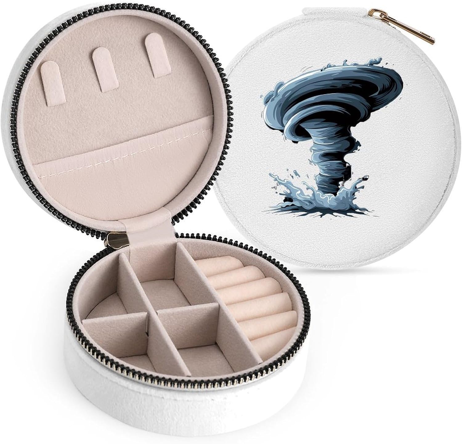Tornado Travel Jewelry Case Box White-style