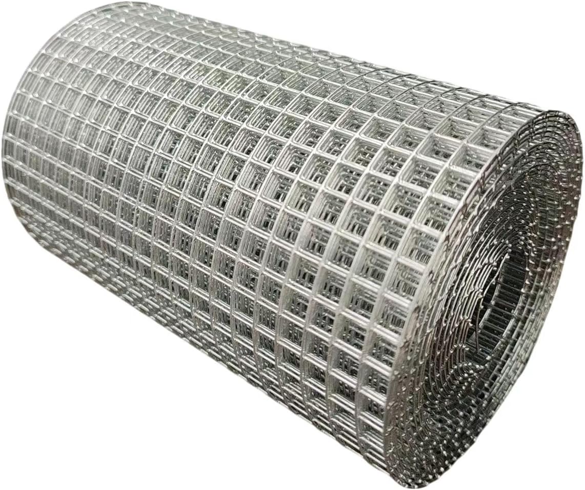 Stainless Steel Hardware Cloth Size:19Gauge 1inch 16inchx8Feet 304 Stainless Steel Welded Wire Mesh Supports Poultry Netting Cage Fence,Keep The Animals Out, Protecting New Plants