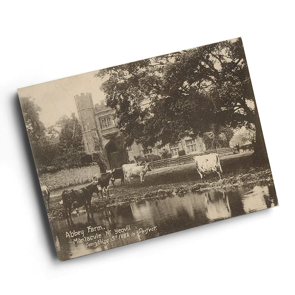 A4 PRINT - Vintage Somerset - Abbey Farm. Montacute, Nr. Yeovil