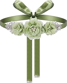 Wedding Bridal Belt Sash with Flower Rhinestone Pearl for Bride Bridesmaid Maternity Flower Dress