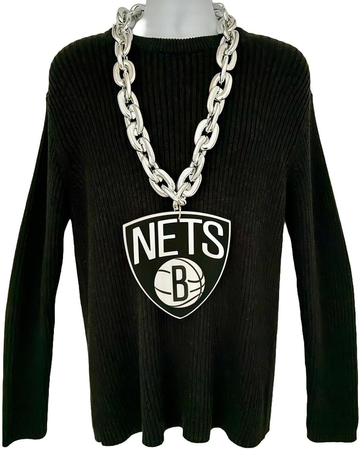 aminco Brooklyn Nets Fan Chain, Silver